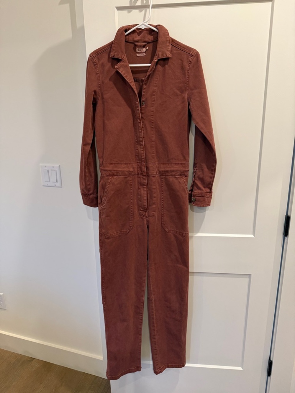 Faherty Rust Red Utility Jumpsuit